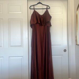 Revelry Bridesmaid Dress - Terracotta Rust Satin